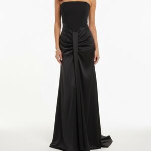 Betsy & Adam, Black Formal Strapless Evening Gown, Size 8 NWT